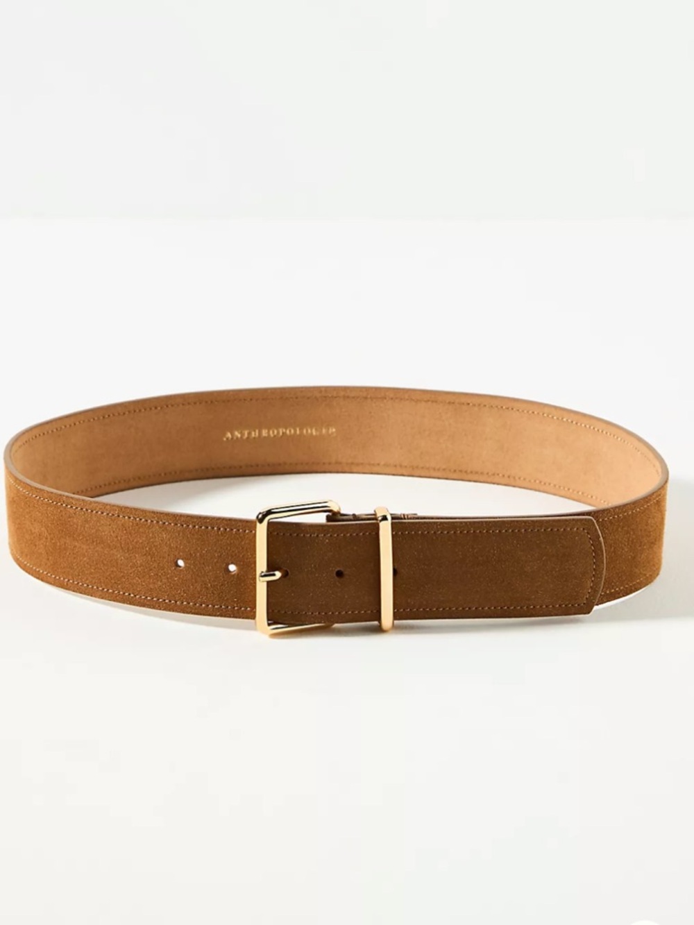 NWT Anthropologie Square-Buckle Suede Belt